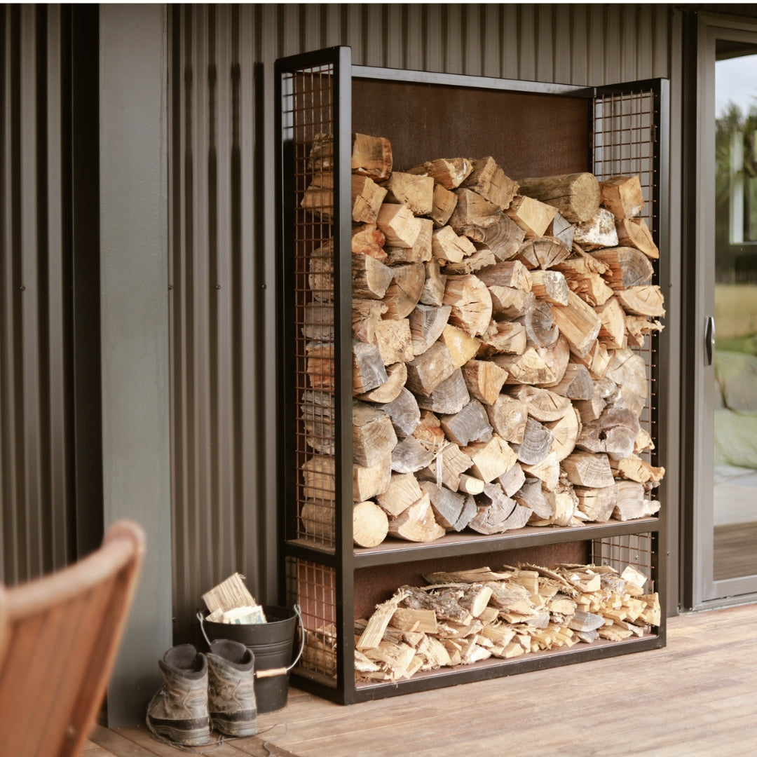 Statement Steel Firewood & Kindling Storage Box